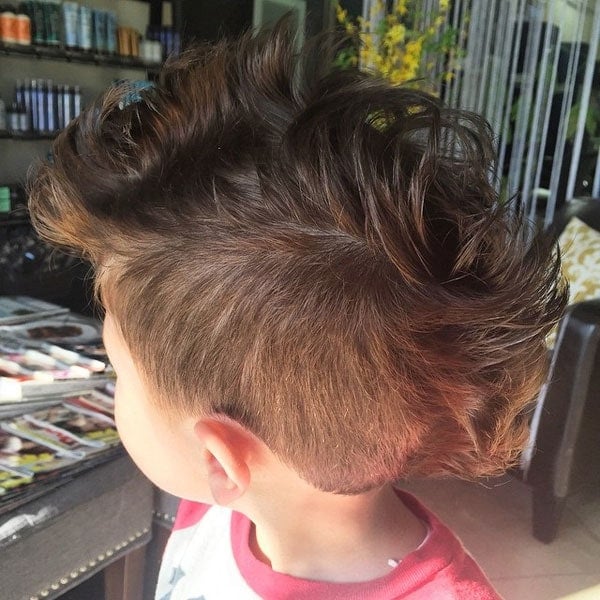 Little Boy Curly Mohawk wih Taper Fade