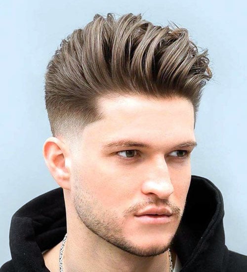 Long Comb Over Fade with Pomp