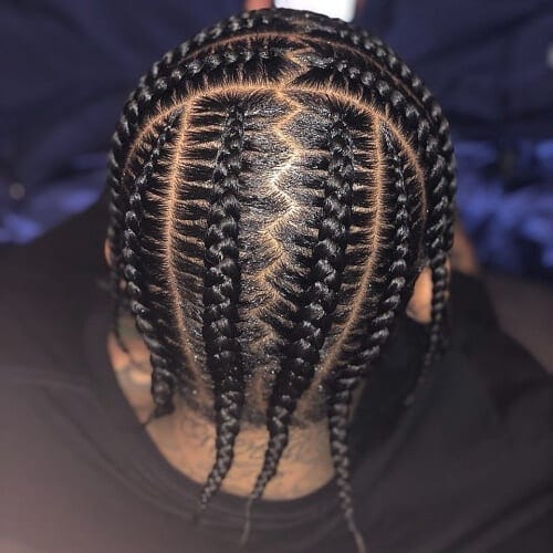 Long Cornrow Braids Men