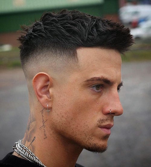 Long Crew Cut with High Fade