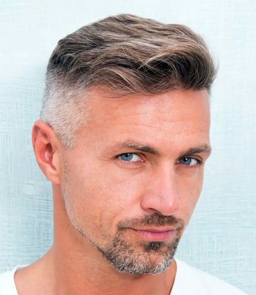 Long Crew Cut with Side Swept Fringe