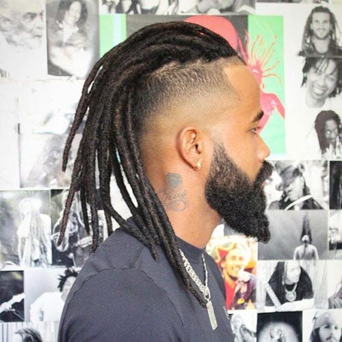 Long Dreads with Fade Haircut