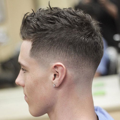 Long Messy Crew Cut + Low Taper Fade