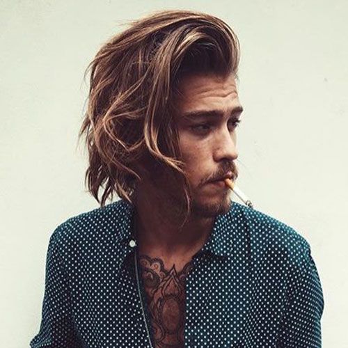 Long Side Swept Hairstyle Men