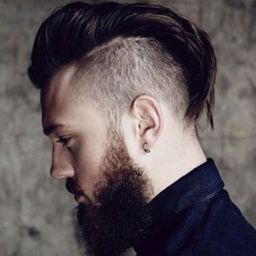 Long Slick Back Undercut with Beard