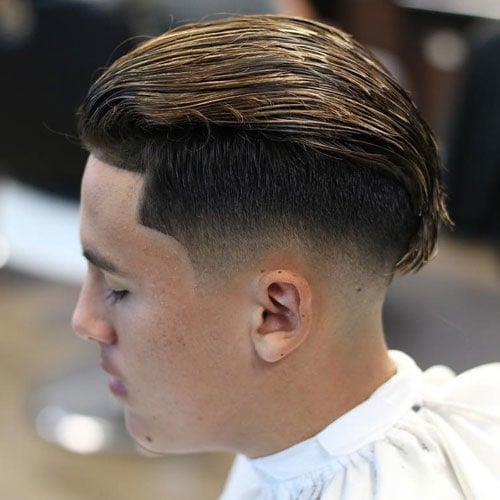 Long Slicked Back Undercut Fade + Edge Up