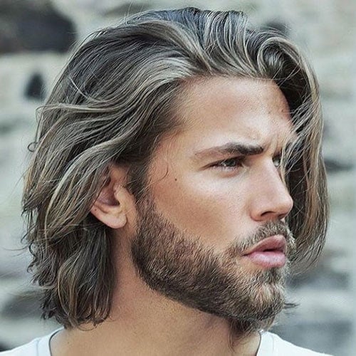 Long Textured Hair + Short Full Beard