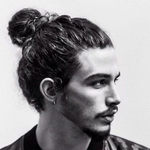 Long Wavy Hair - Man Bun