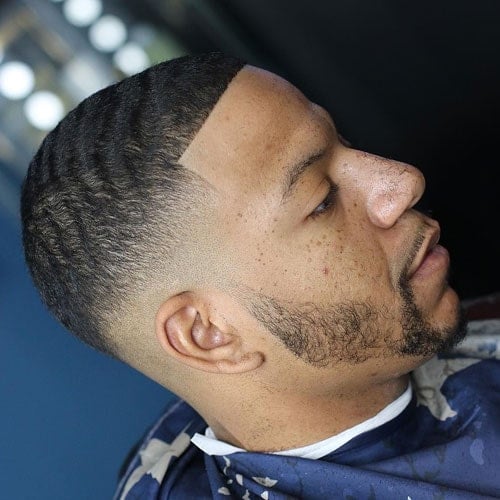 Low Drop Fade with Waves