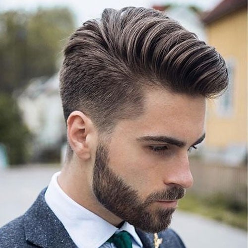 Low Fade + Comb Over + Beard