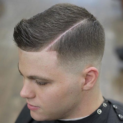 Low Fade Crew Cut + Hard Part