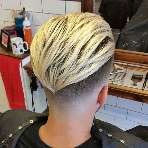 Low Fade with Long Slick Back