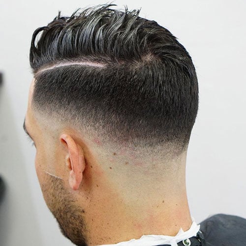 Low Razor Fade with Hard Side Part