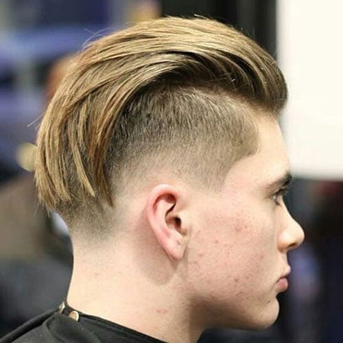 Low Taper Fade with Long Textured Slick Back