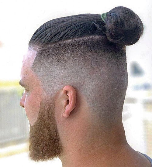 Man Bun with High Fade