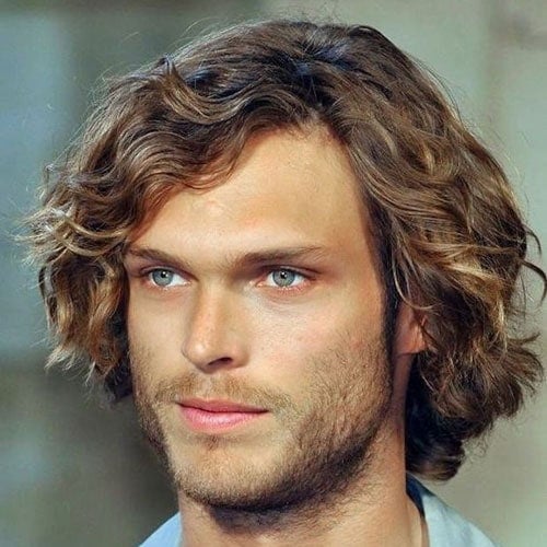 Medium Length Wavy Hairstyle + Beard