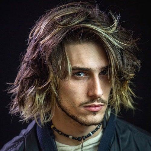 Men's Messy Long Hair