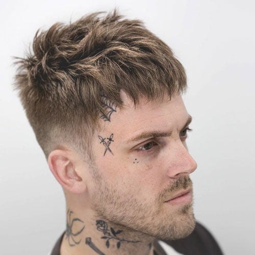 Messy French Crop Haircut Men