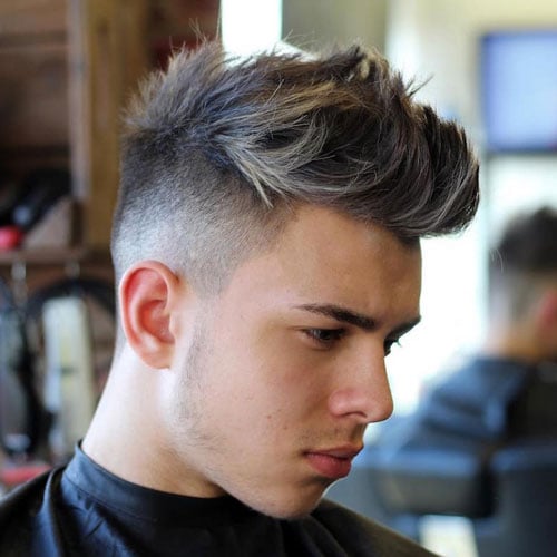 Messy Quiff with Bald Fade