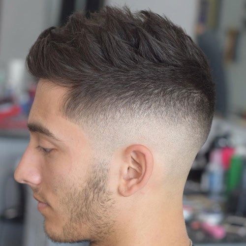 Mid Bald Fade with Spiky Hair