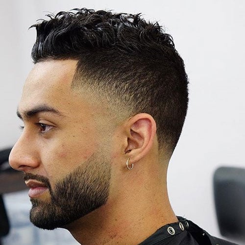 Mid Drop Fade + Edge Up + Messy Wavy Top