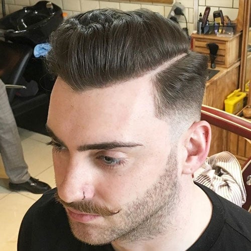 Mid Fade + Hard Part + Textured Pomp