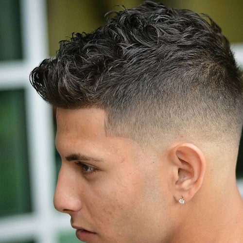 Mid Fade + Shape Up + Short Wavy Hair