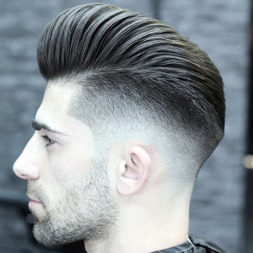 Modern Pompadour with High Drop Fade