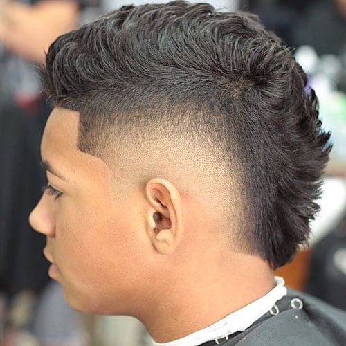 Mohawk Fade with Straight Hair - Short and Wide