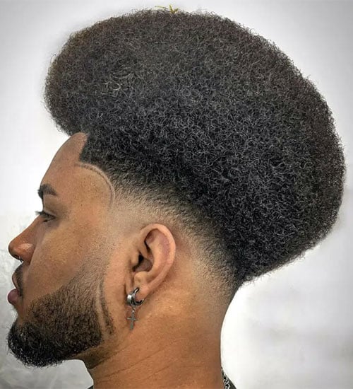 Mushroom Afro with Low Drop Fade