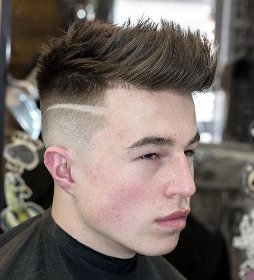 Neat Quiff with Mid Skin Fade and Hair Design