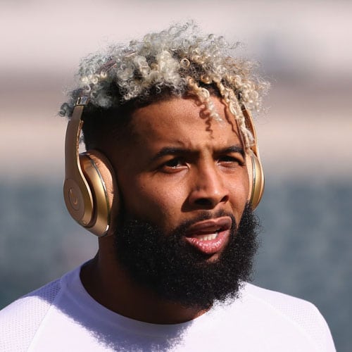 Odell Beckham Hairstyle Blonde Highlights Temple Fade