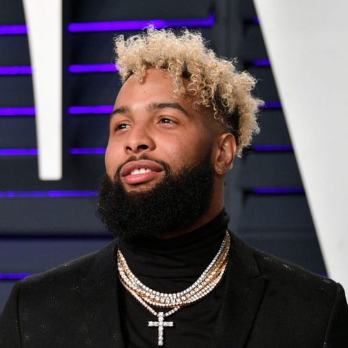 Odell Beckham Long Blonde Hair with Sponge Curls