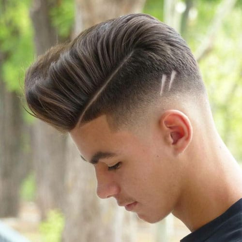 Pompadour Comb Over Fade