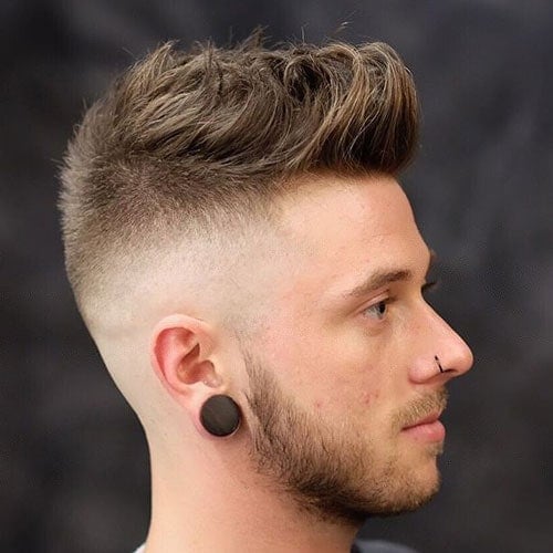 Quiff with High Skin Fade and Beard