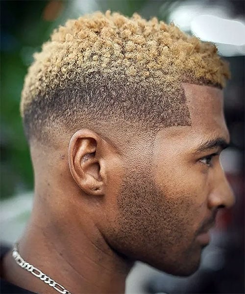 Short Blonde Hair with Low Drop Fade