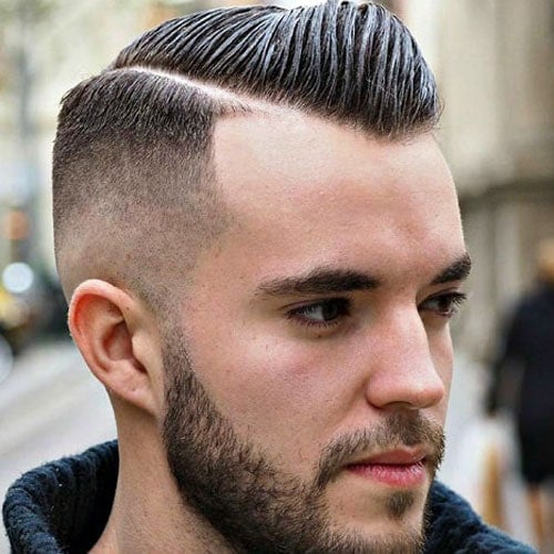 Short Comb Over - Hard Side Part +High Bald Fade