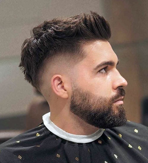 Short Faux Hawk with Mid Drop Fade