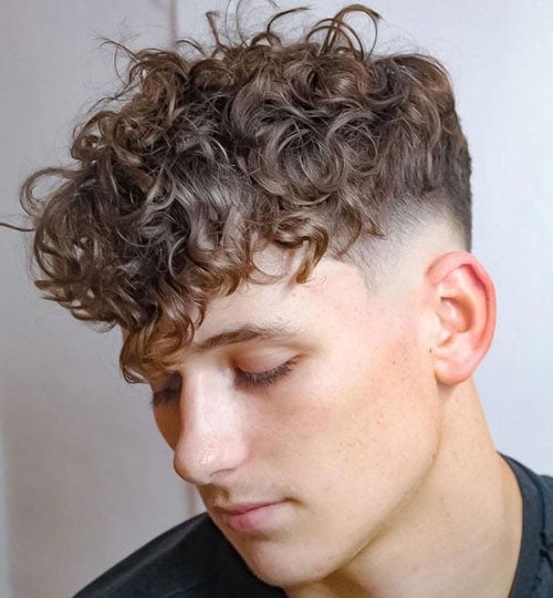 Short Fringe Curly Hair Perm Men