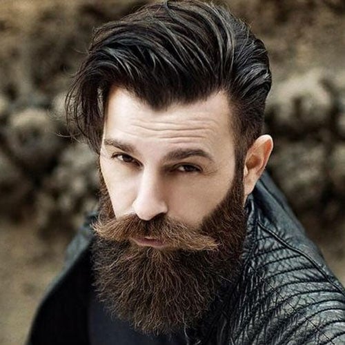 Short Sides + Long Comb Over + Long Full Beard