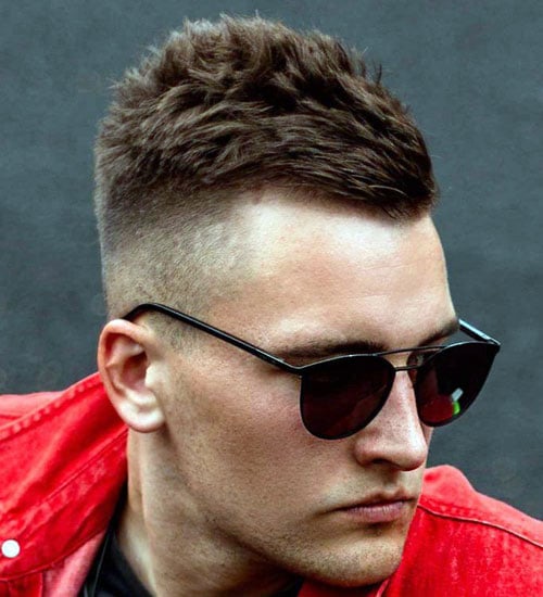 Short Spiky Comb Over and High Fade