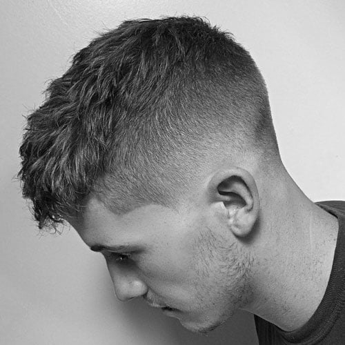 Short Textured Fringe with Low Fade