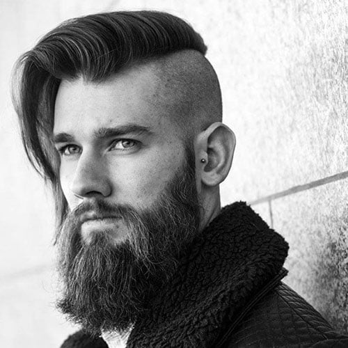 Side Part Undercut with Beard