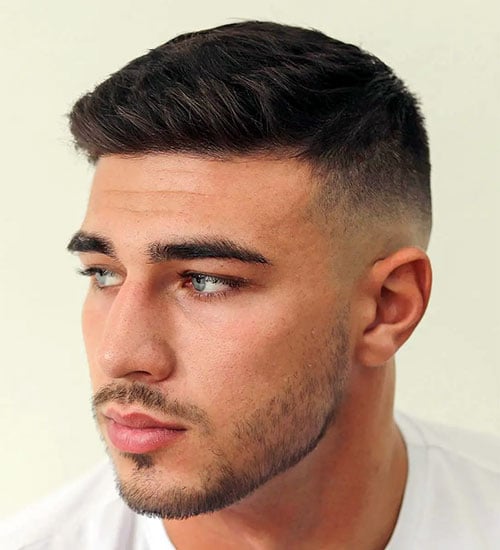 Side Swept Crew Cut with Fade