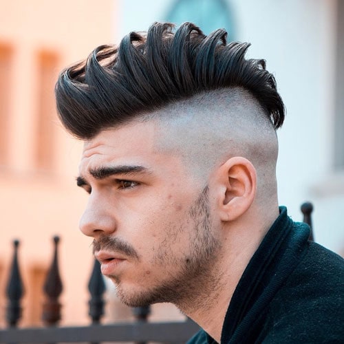 Side Swept Hair with Shaved Sides