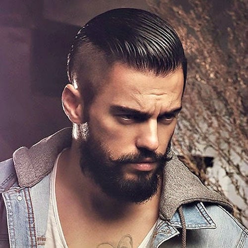 Slicked Back Undercut and Beard