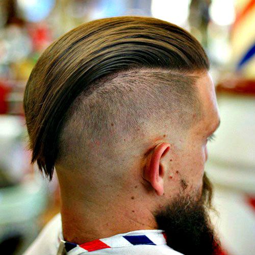 Slicked Back Undercut with Beard