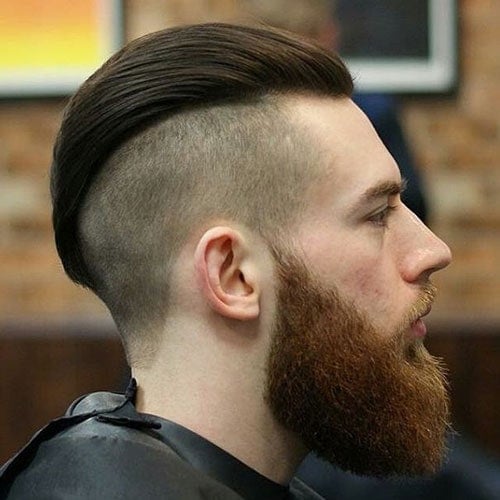 Slicked Back Undercut with Long Beard