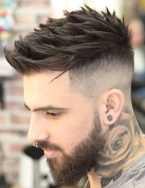 Spiky Hair Fade Haircuts Men