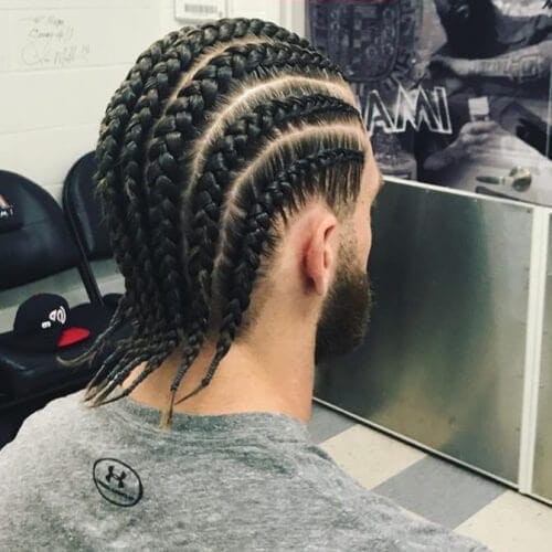 Straight Back Cornrow Braids Men